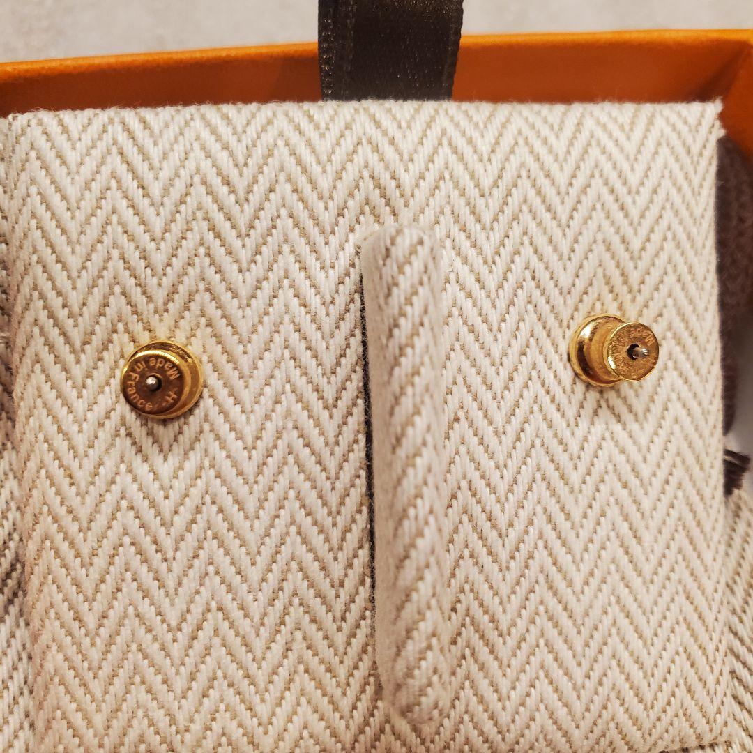 【HERMES】 ミニポップH ピアス ノワール×ピンクゴールド 正規品