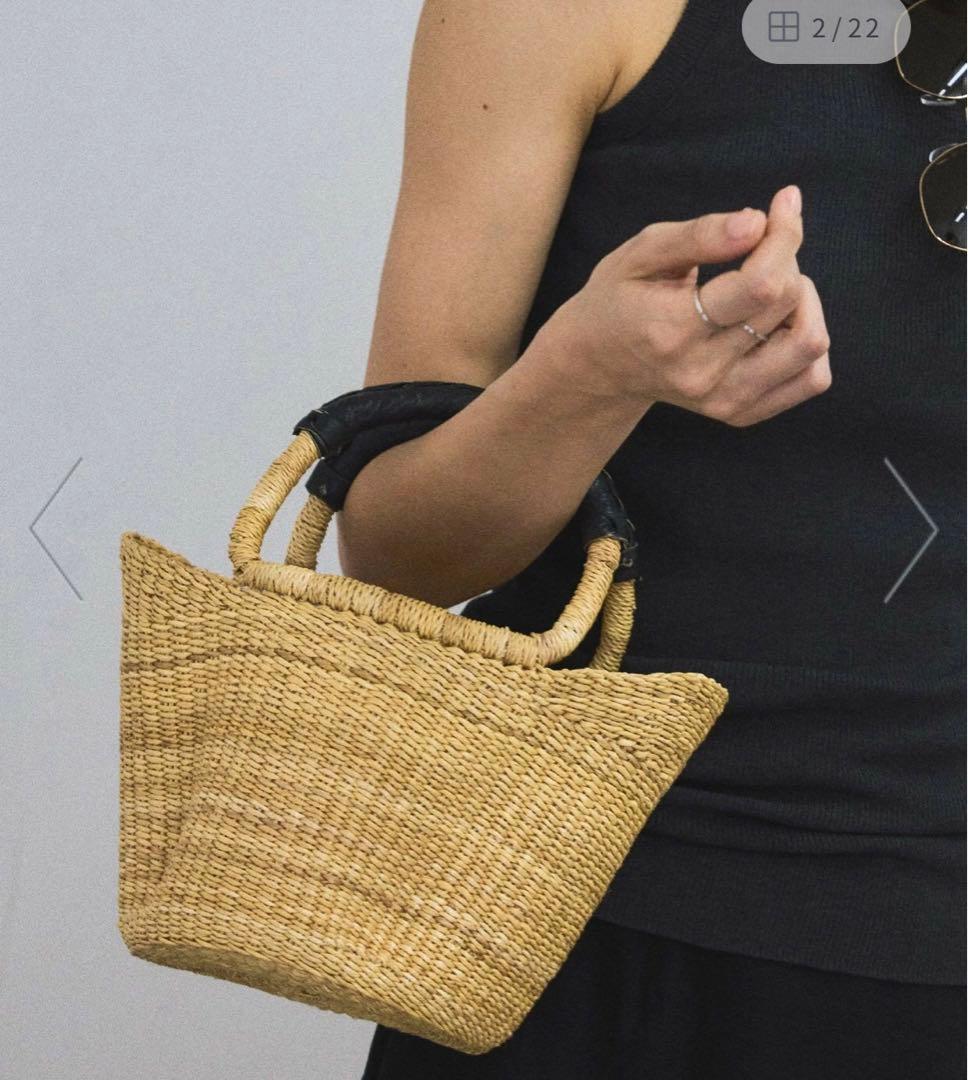 【アフリカンスクエアー】ボルガ丸底ウェーブカゴ小　サロンアダムエロペ