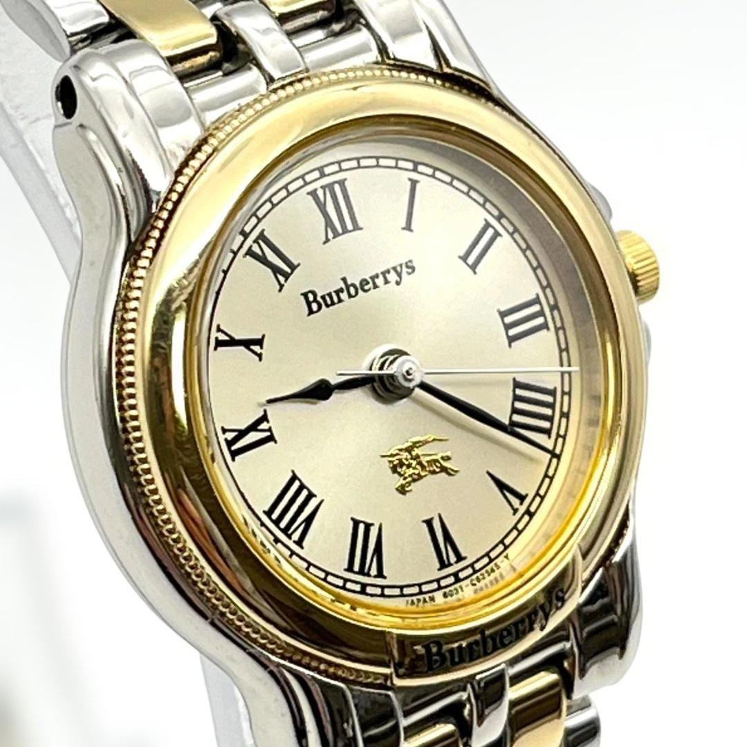美品 バーバリー ホースロゴ 腕時計 電池交換済 90s ローマ表記 コンビ