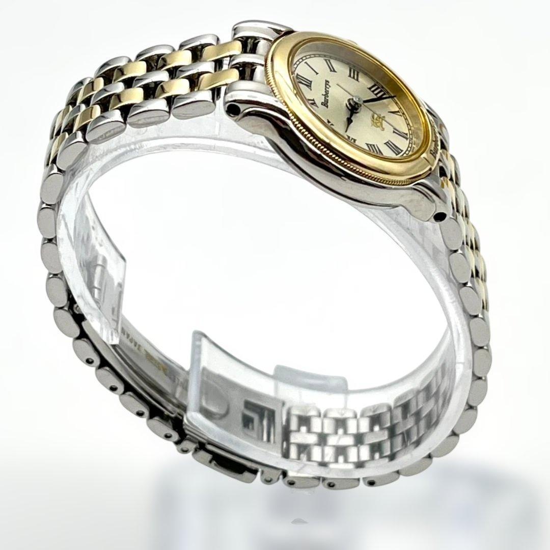 美品 バーバリー ホースロゴ 腕時計 電池交換済 90s ローマ表記 コンビ