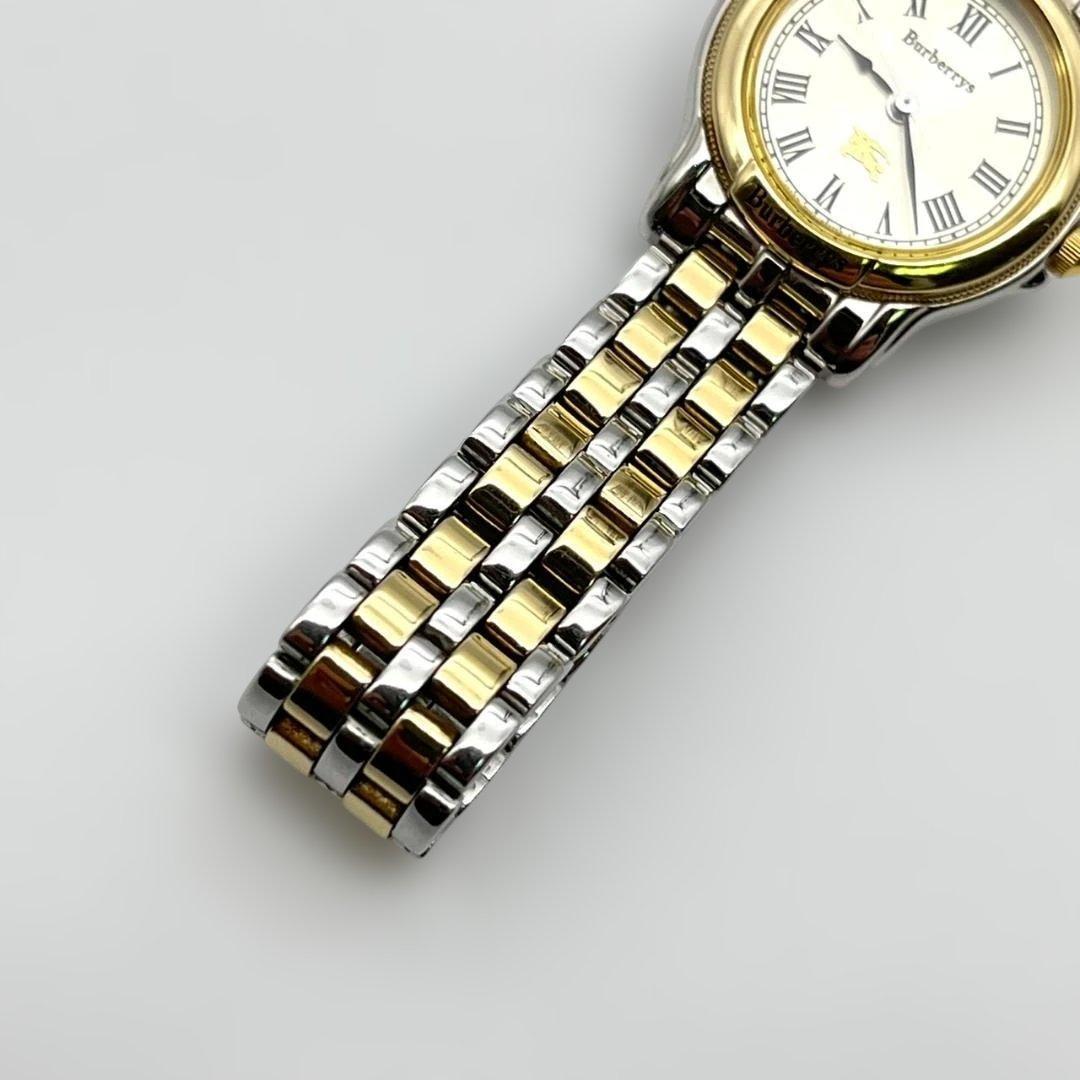 美品 バーバリー ホースロゴ 腕時計 電池交換済 90s ローマ表記 コンビ