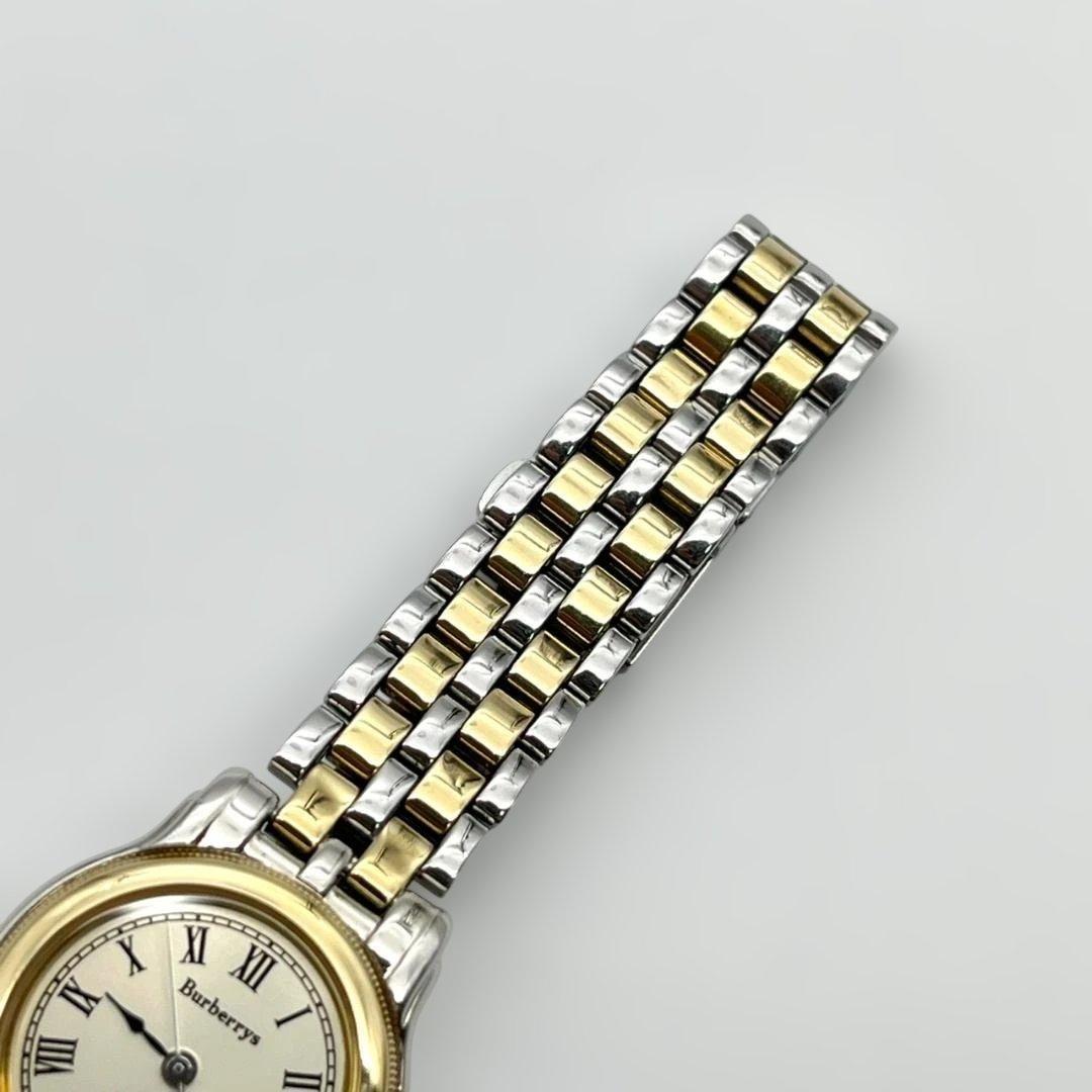 美品 バーバリー ホースロゴ 腕時計 電池交換済 90s ローマ表記 コンビ