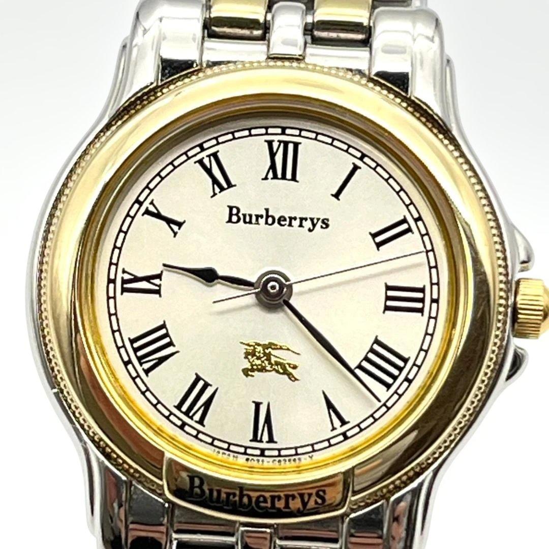 美品 バーバリー ホースロゴ 腕時計 電池交換済 90s ローマ表記 コンビ