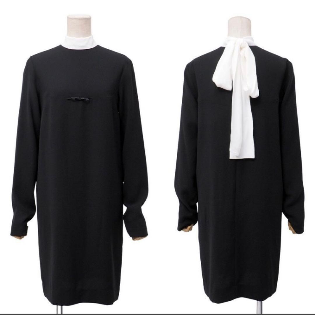 2023/ヌメロヴェントゥーノ/スカーフディテールドレスワンピース/ボウタイ