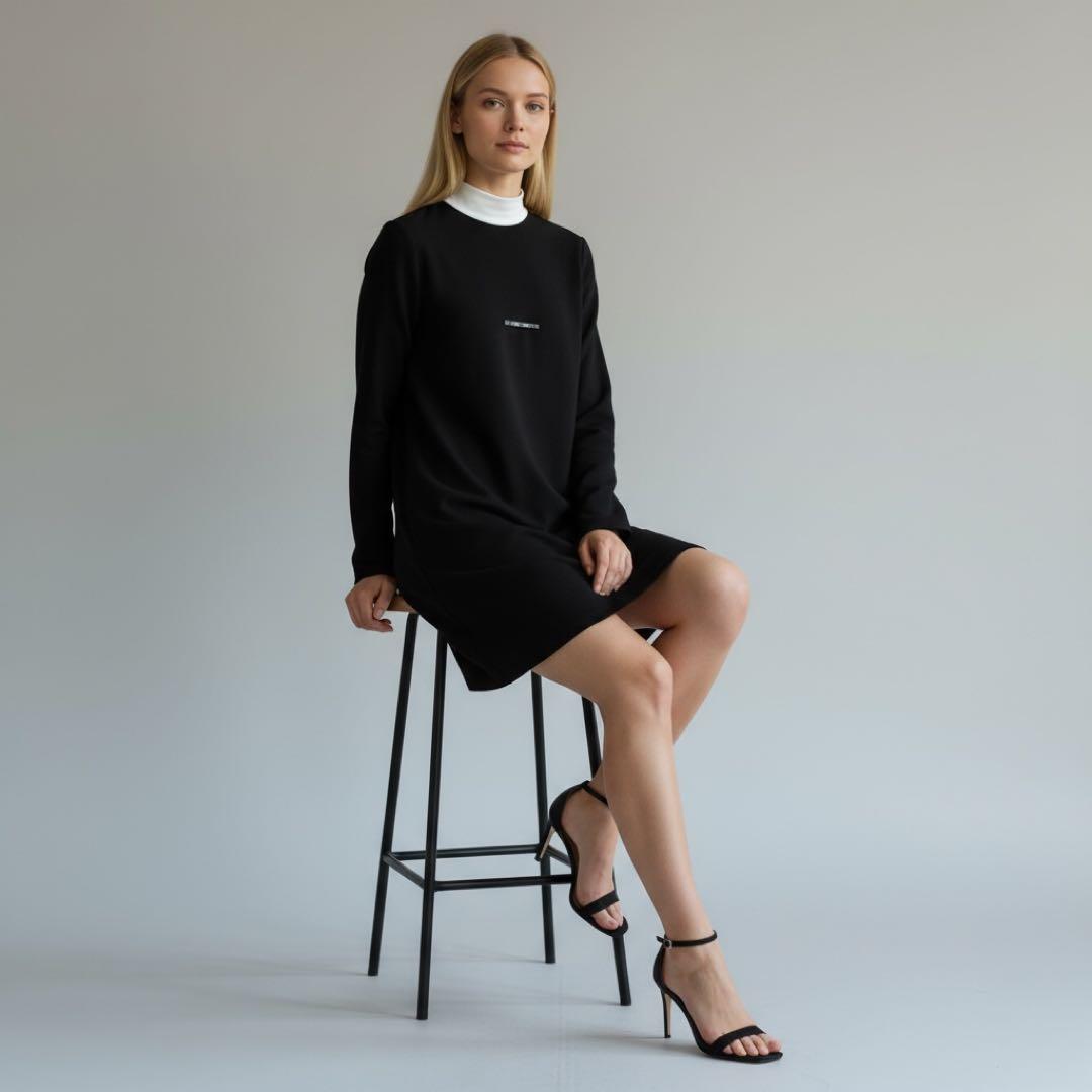 2023/ヌメロヴェントゥーノ/スカーフディテールドレスワンピース/ボウタイ