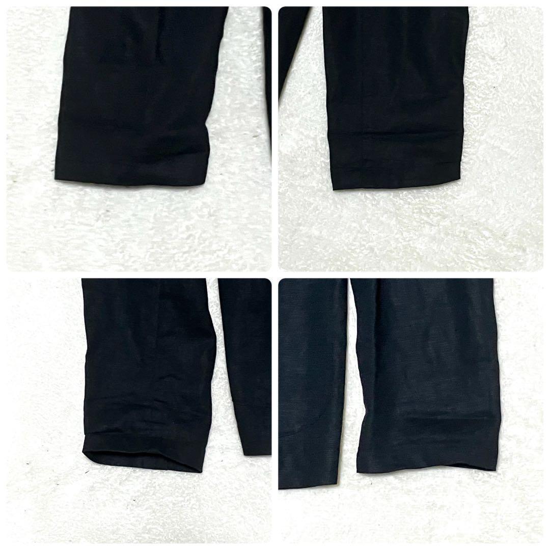 GIANNETTOテーラードジャケット 46 ダブルブレスト リネン ブラック