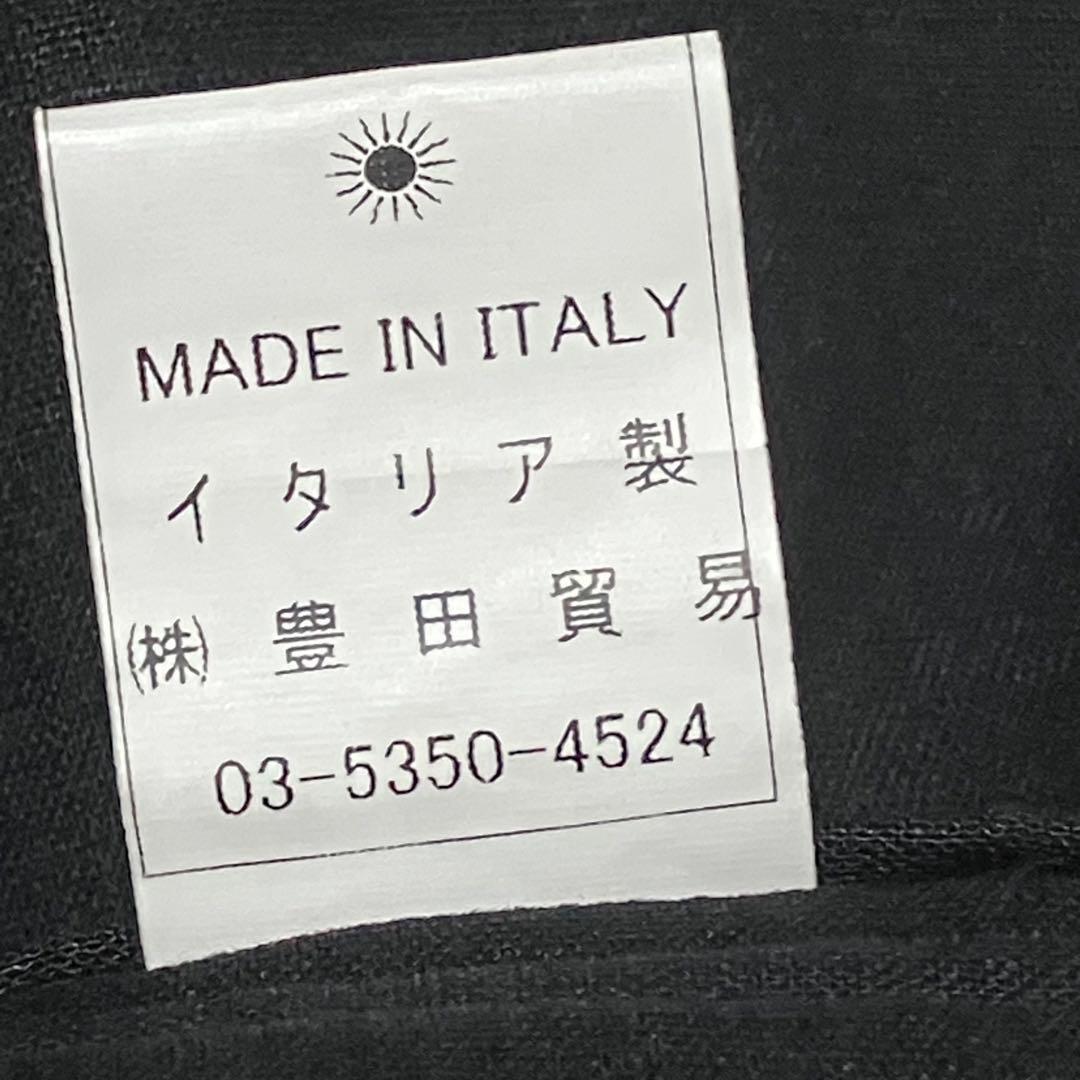 GIANNETTOテーラードジャケット 46 ダブルブレスト リネン ブラック