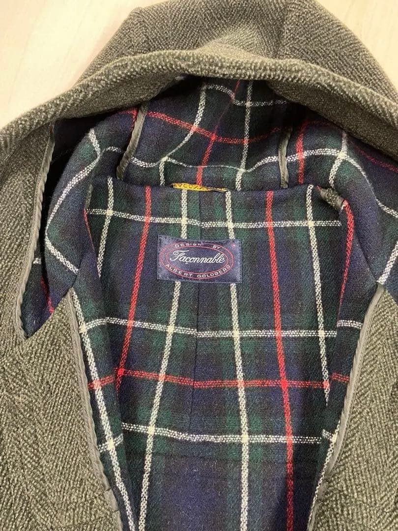 イングランド製 Faconnable ファソナブル　ヘリンボーン ダッフルコート