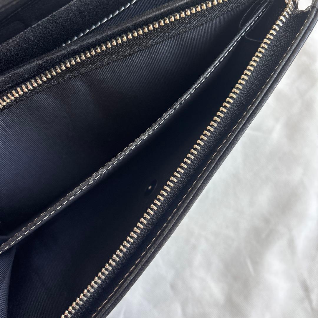 バーバリーブルーレーベル　長財布　ネイビーチェック