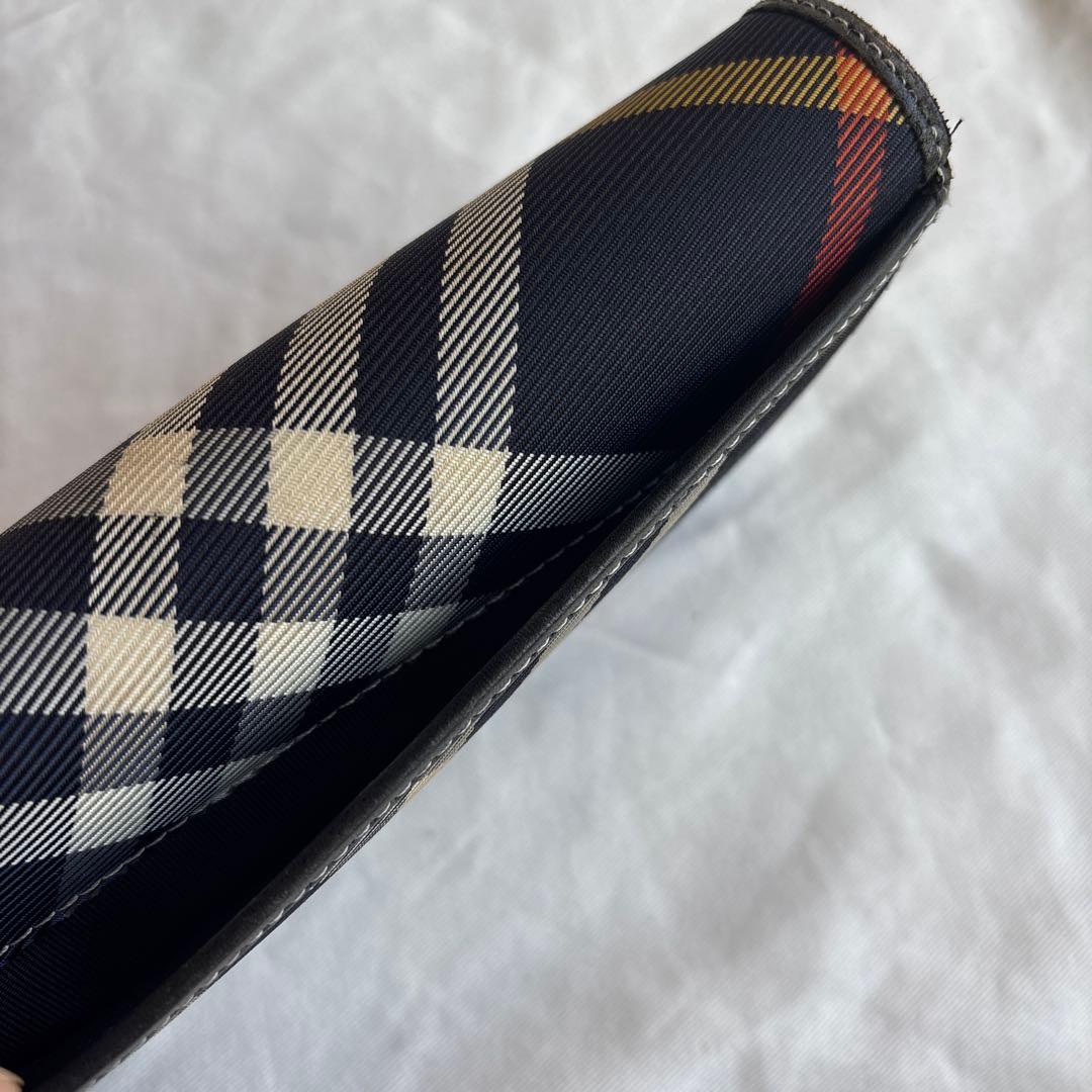 バーバリーブルーレーベル　長財布　ネイビーチェック