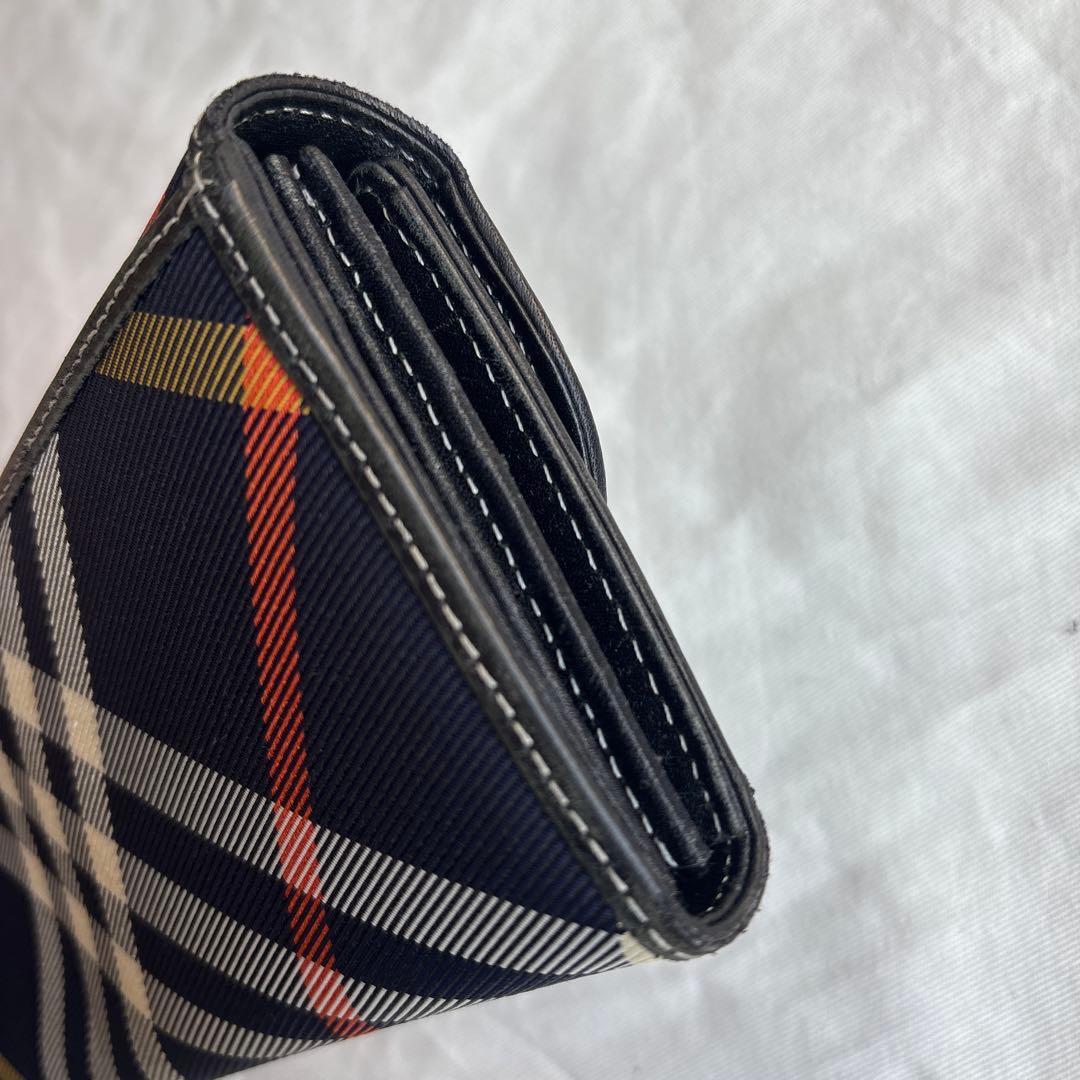 バーバリーブルーレーベル　長財布　ネイビーチェック