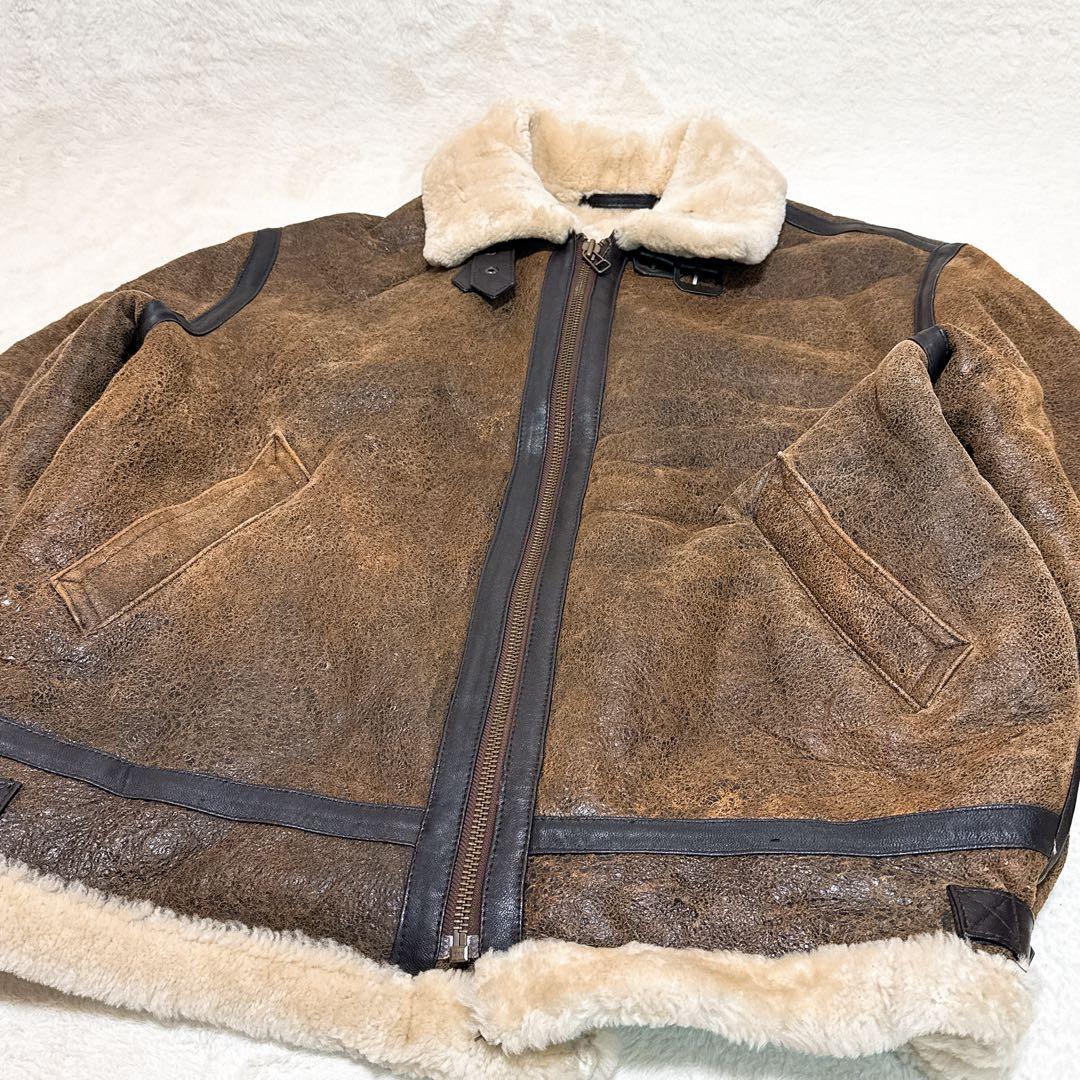 美品✨ B-3 ムートン フライトジャケット 2XL 大きいサイズ ブラウン