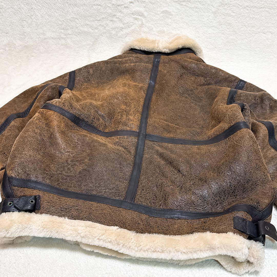 美品✨ B-3 ムートン フライトジャケット 2XL 大きいサイズ ブラウン