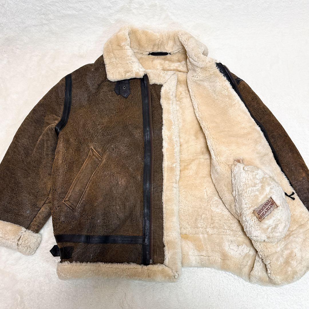 美品✨ B-3 ムートン フライトジャケット 2XL 大きいサイズ ブラウン