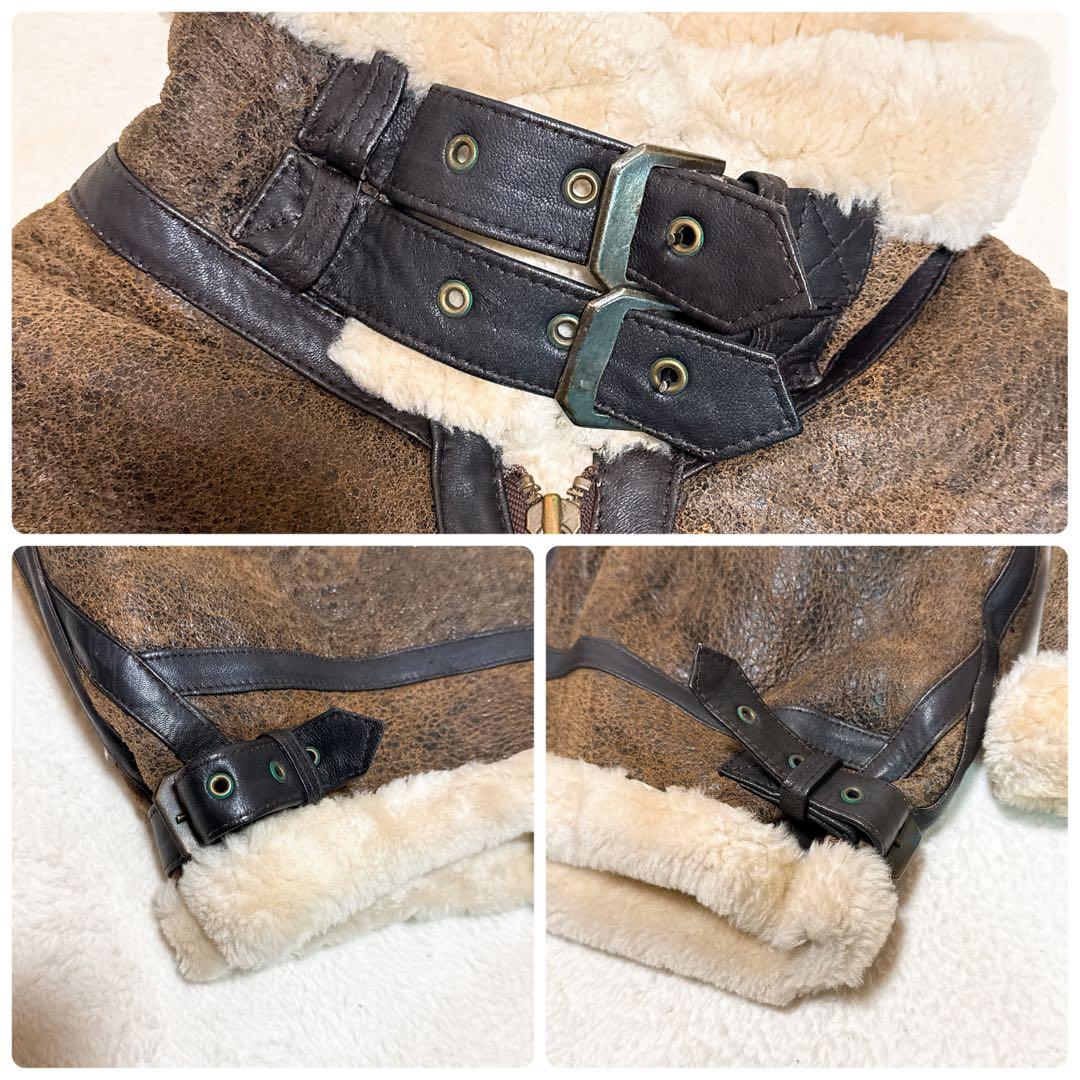 美品✨ B-3 ムートン フライトジャケット 2XL 大きいサイズ ブラウン