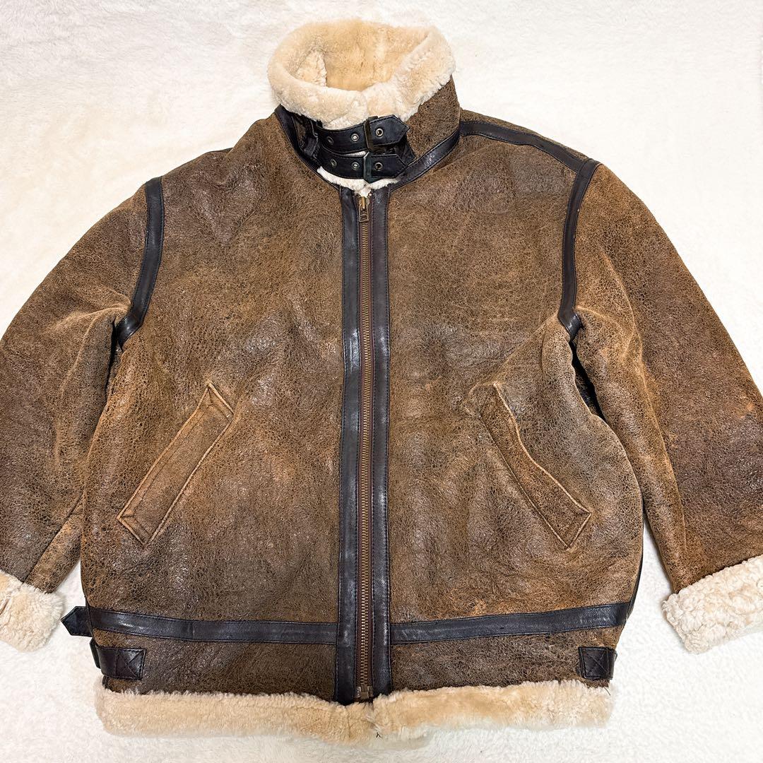 美品✨ B-3 ムートン フライトジャケット 2XL 大きいサイズ ブラウン