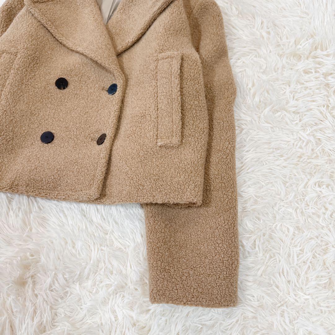 美品　22AW セオリー 7万 TEDDY FLEECE ボアPコート キャメル