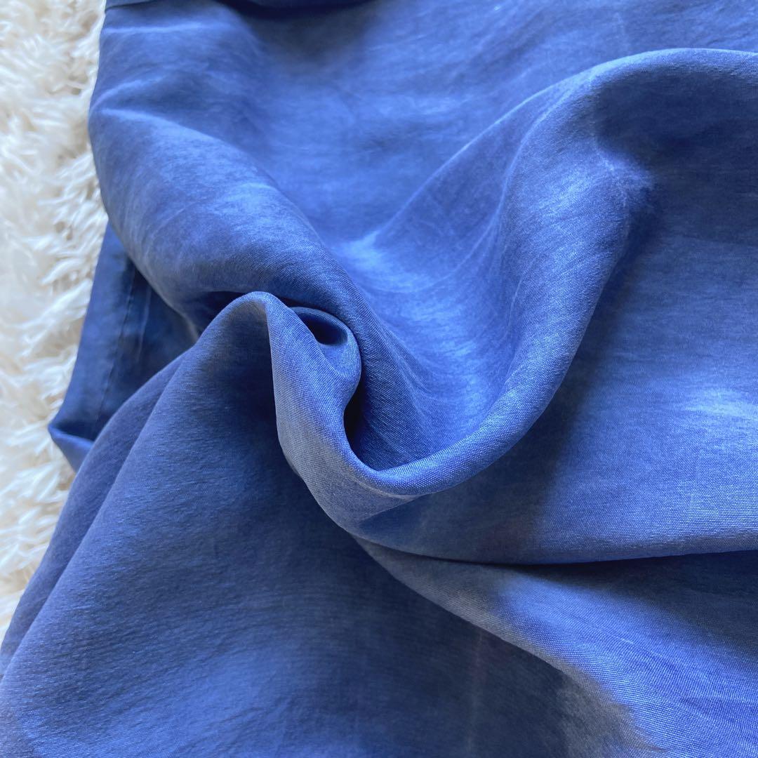 セリーヌ　フィービー期　シルクチュニック　むら染めインディゴ　バルーン　M 半袖