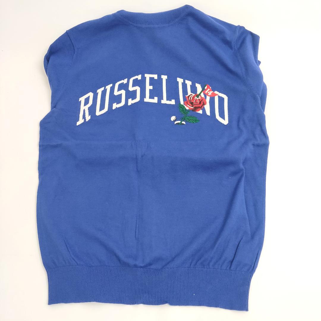 ラッセルノ　フラグローズロゴ　インナーニット　Ｌサイズ相当　青
