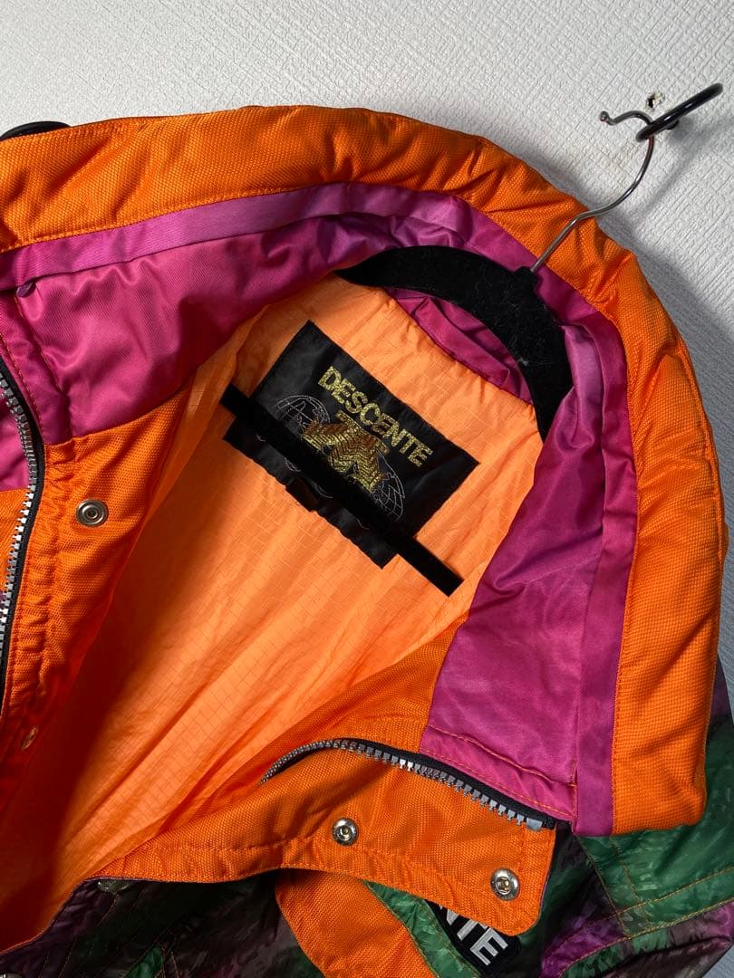 90sヴィンテージ DESCENTE マルチカラー スキーウェア　レトロ