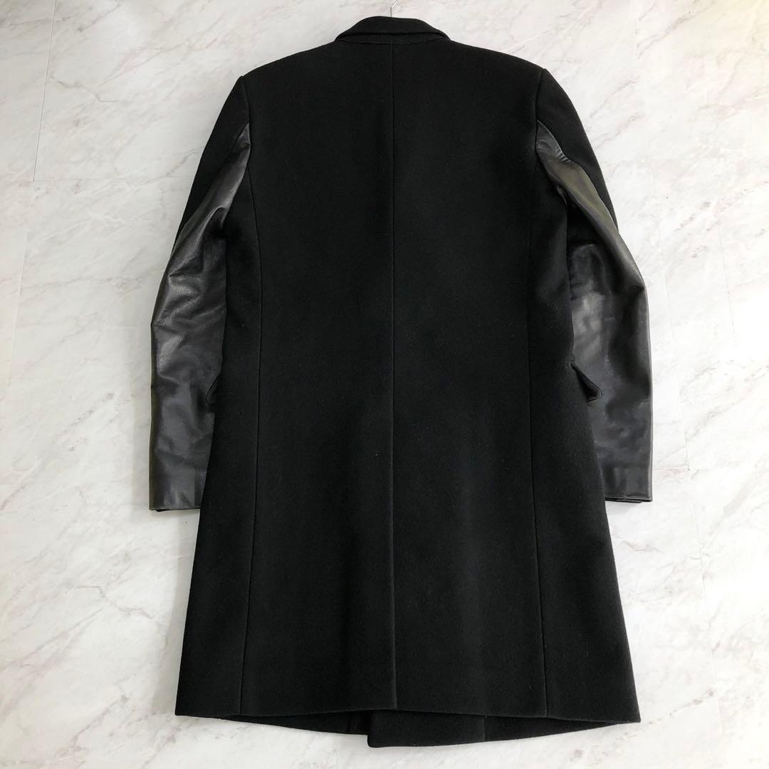 ✨美品・極希少✨ジョンローレンスサリバン ダブルチェスターコート レザー切り替え