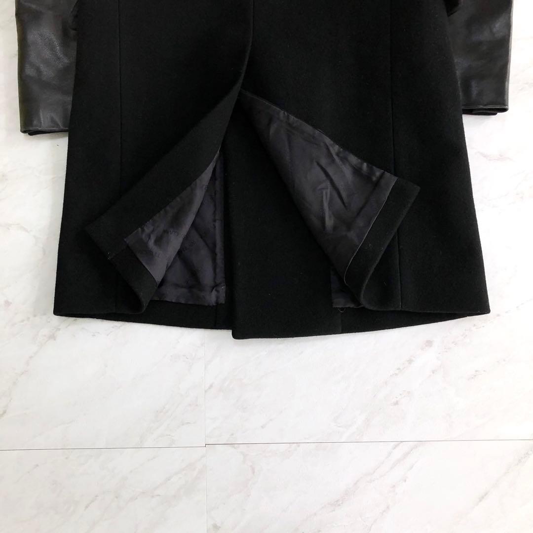 ✨美品・極希少✨ジョンローレンスサリバン ダブルチェスターコート レザー切り替え