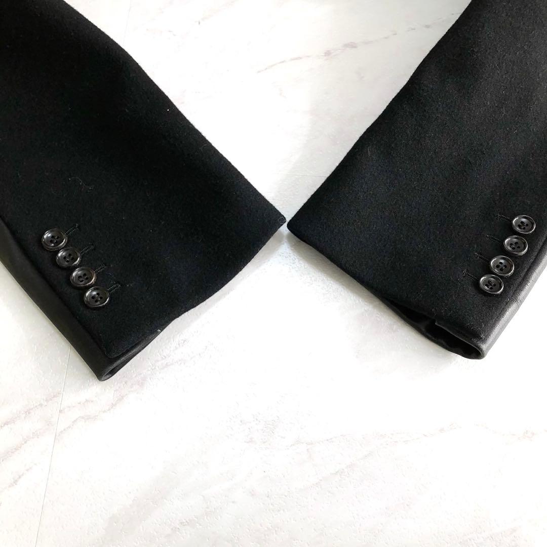 ✨美品・極希少✨ジョンローレンスサリバン ダブルチェスターコート レザー切り替え