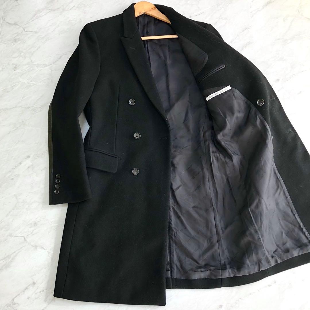 ✨美品・極希少✨ジョンローレンスサリバン ダブルチェスターコート レザー切り替え