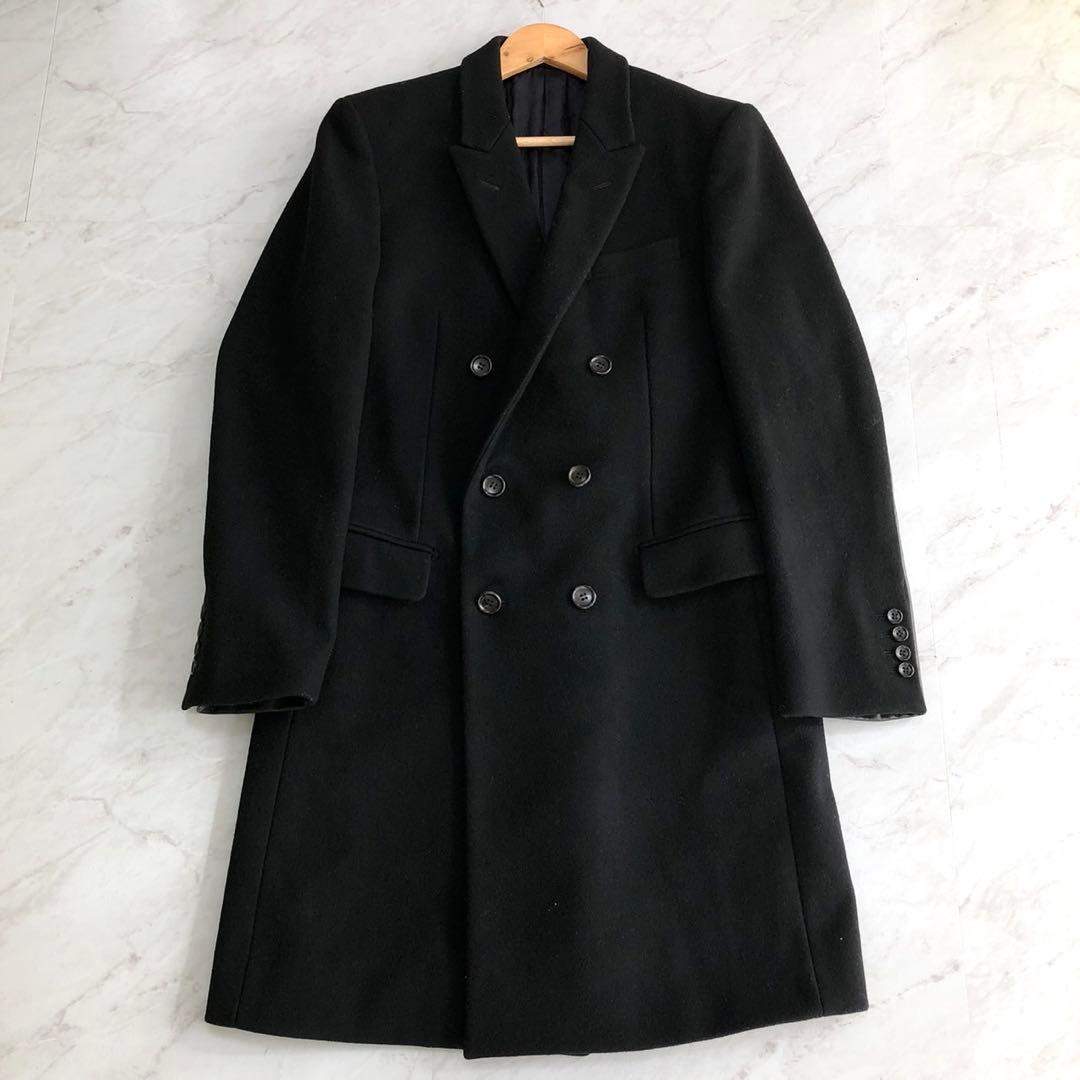 ✨美品・極希少✨ジョンローレンスサリバン ダブルチェスターコート レザー切り替え