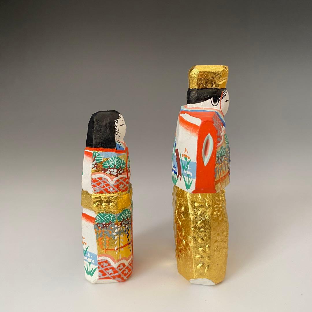 ◆奈良一刀彫 柴田一華 作 立雛 雛人形 伝統工芸