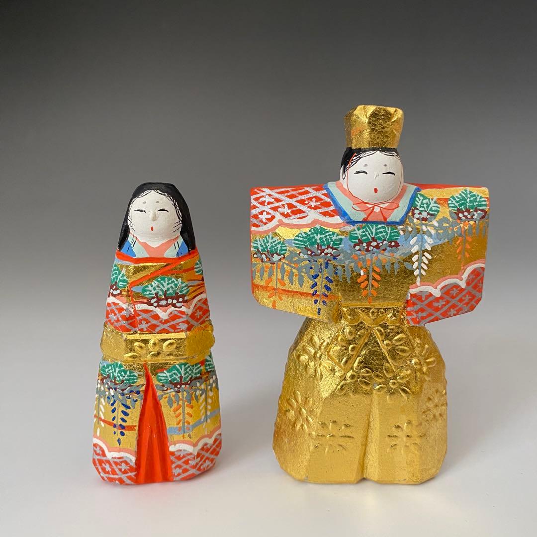 ◆奈良一刀彫 柴田一華 作 立雛 雛人形 伝統工芸