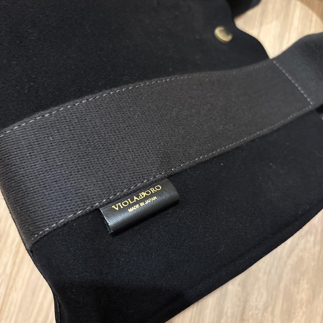 VIOLAd'ORO ブラック ベロア トートバッグ　M