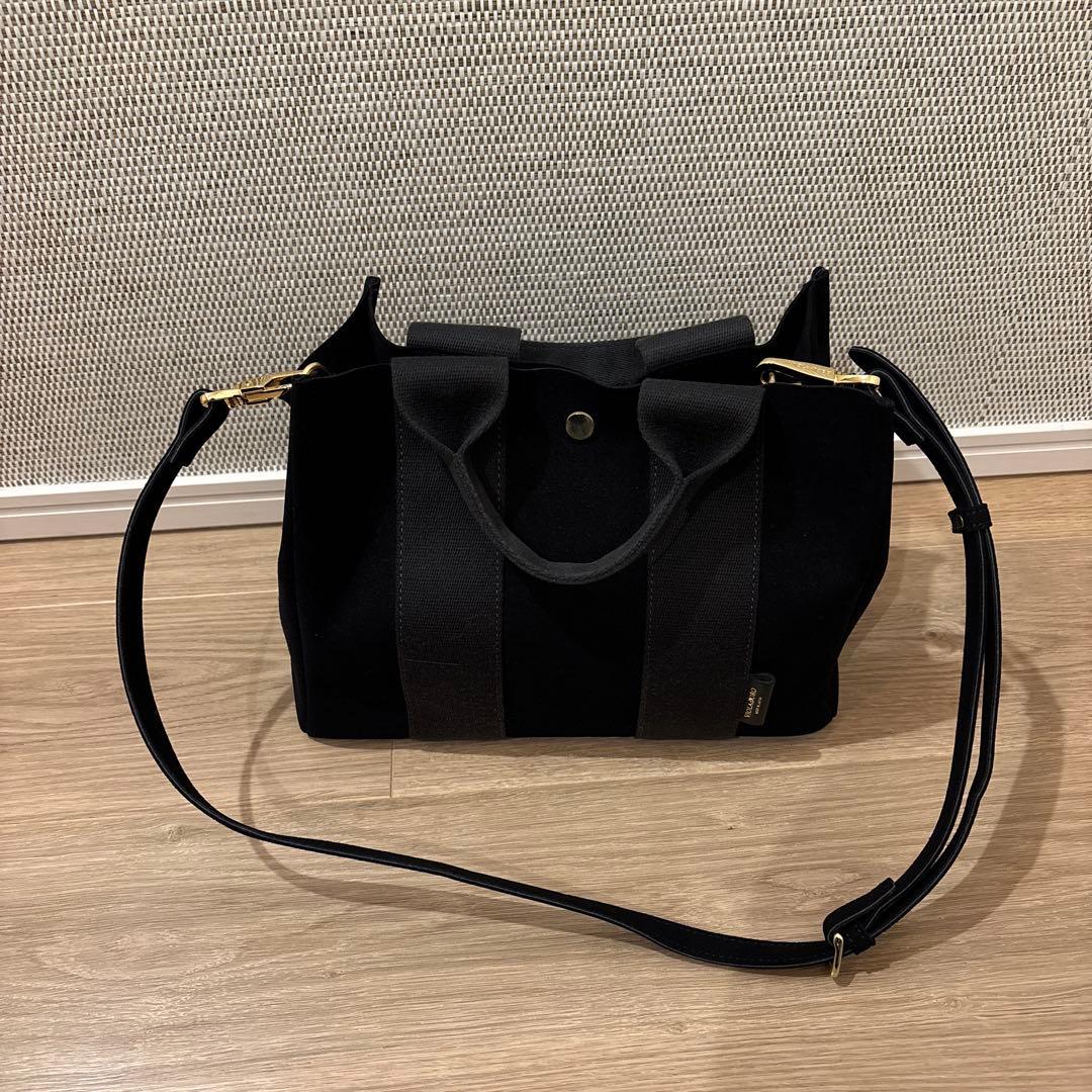 VIOLAd'ORO ブラック ベロア トートバッグ　M