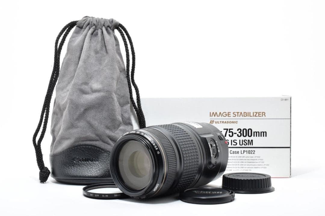 美品キヤノン CANON EF 75-300mm IS USM 望遠ズームレンズ