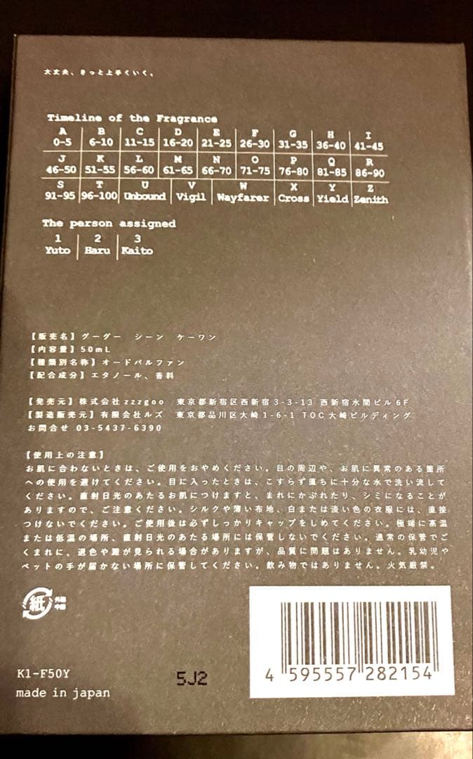 【新春特価】zzzgoo グーグー scene K1 宵標 50ml ほぼ未使用