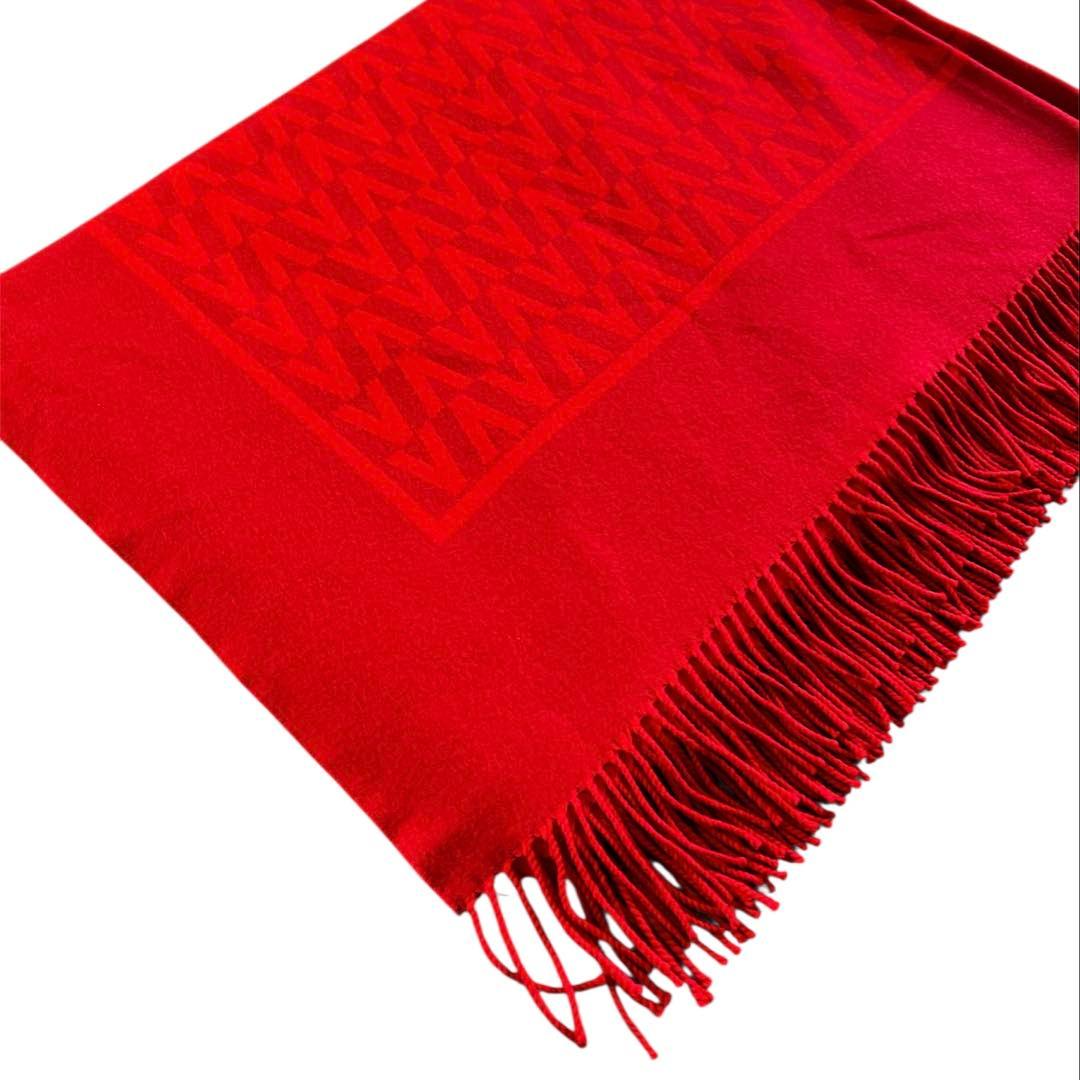 【極美品】VALENTINO ヴァレンチノ ブランケット レッド 大判