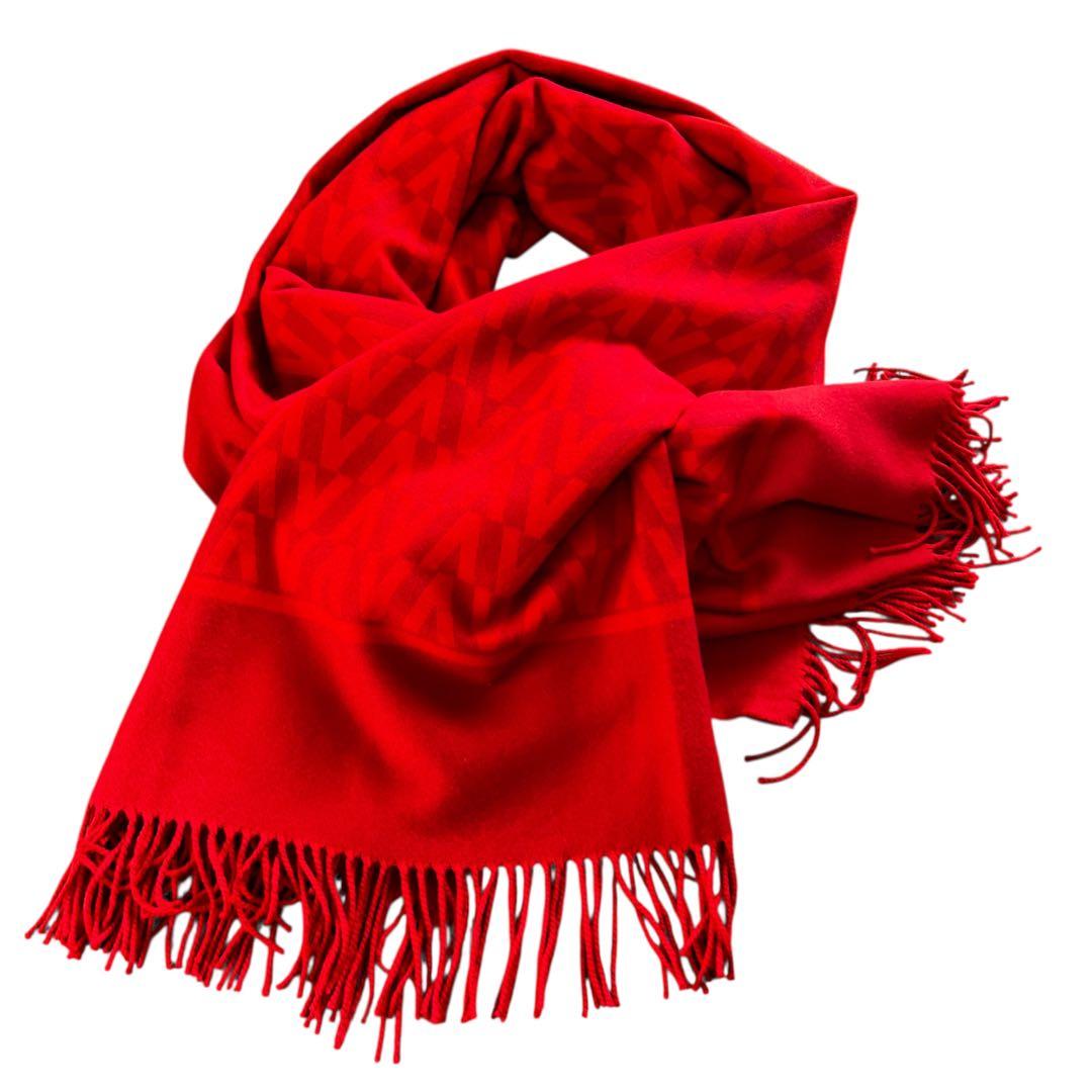 【極美品】VALENTINO ヴァレンチノ ブランケット レッド 大判