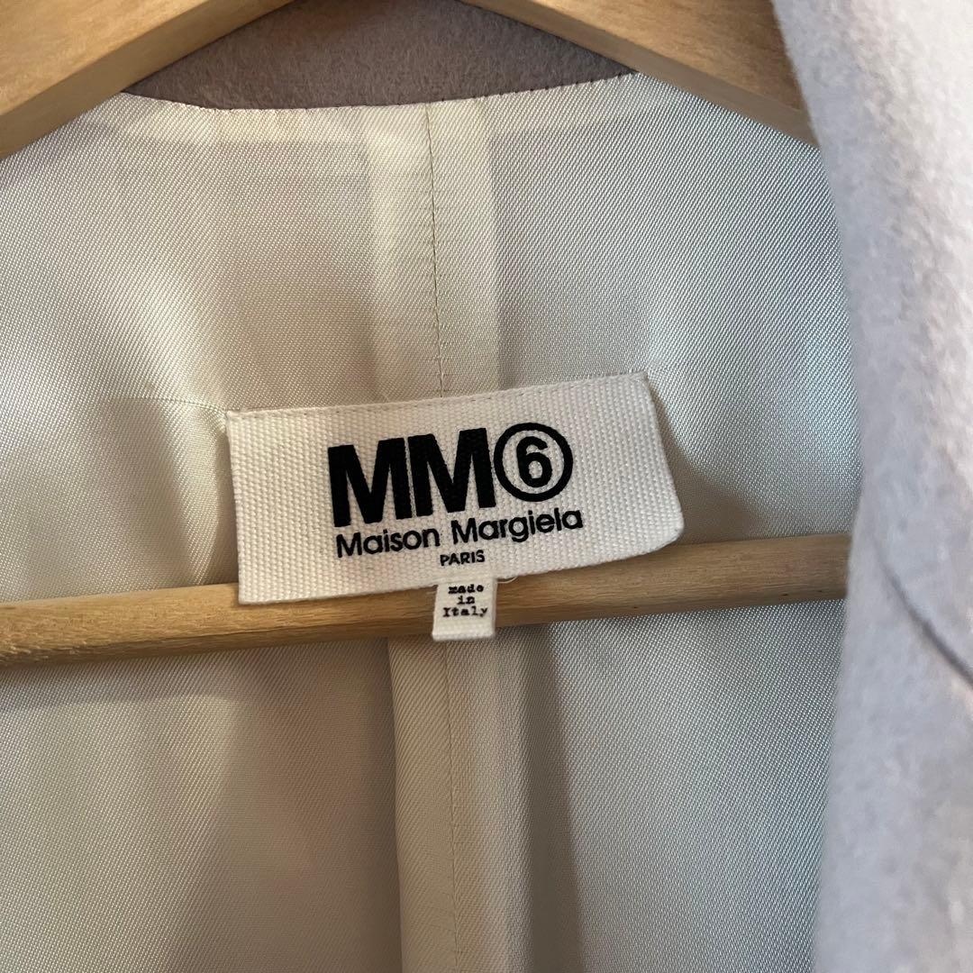 mm6 MM6 ダブルブレスト ロングコート 36 グレー　アウター