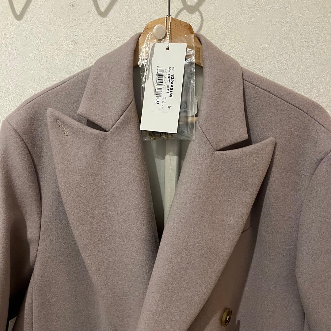 mm6 MM6 ダブルブレスト ロングコート 36 グレー　アウター