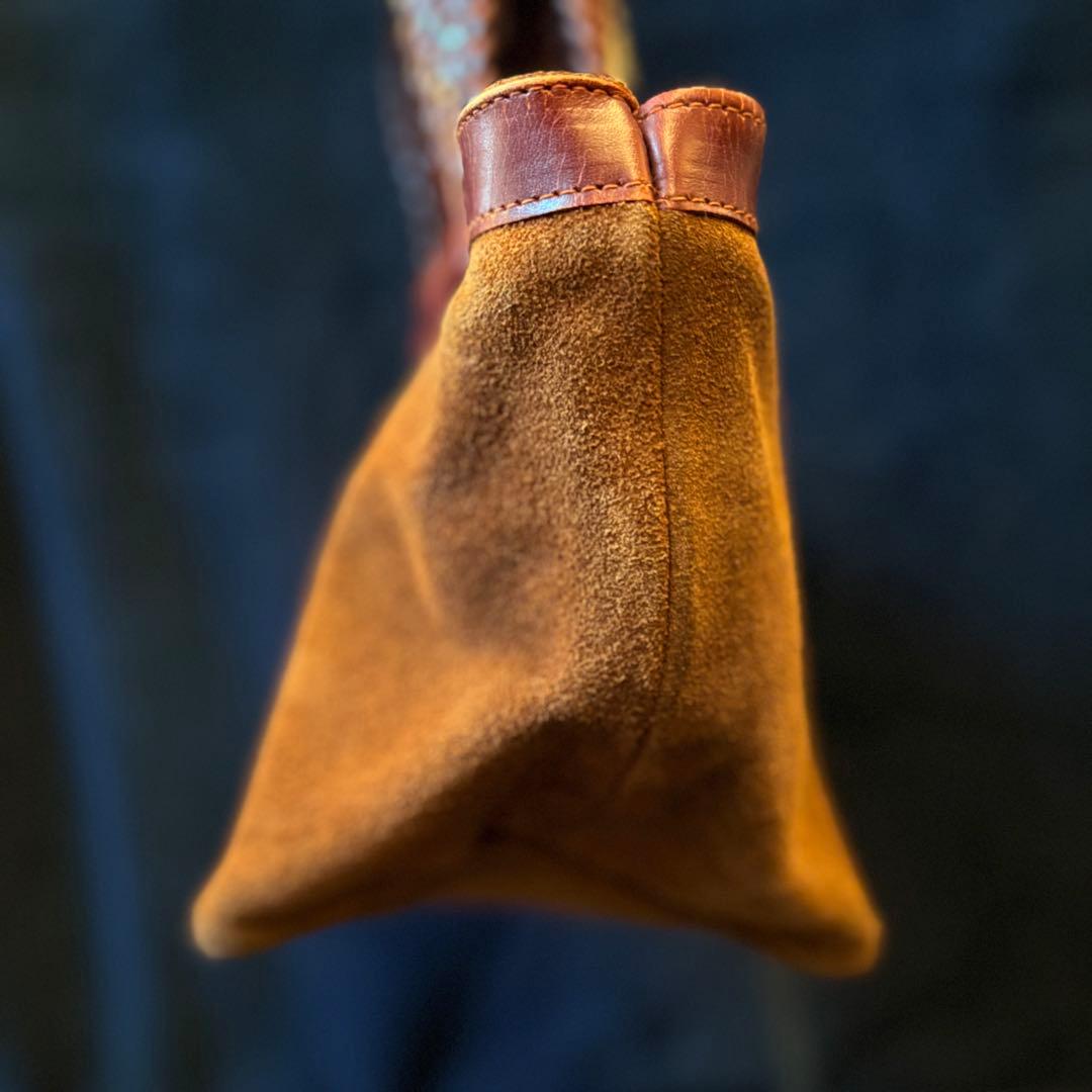 【良品】J&M DAVIDSON スエード ブラウン トートバッグ メッシュ