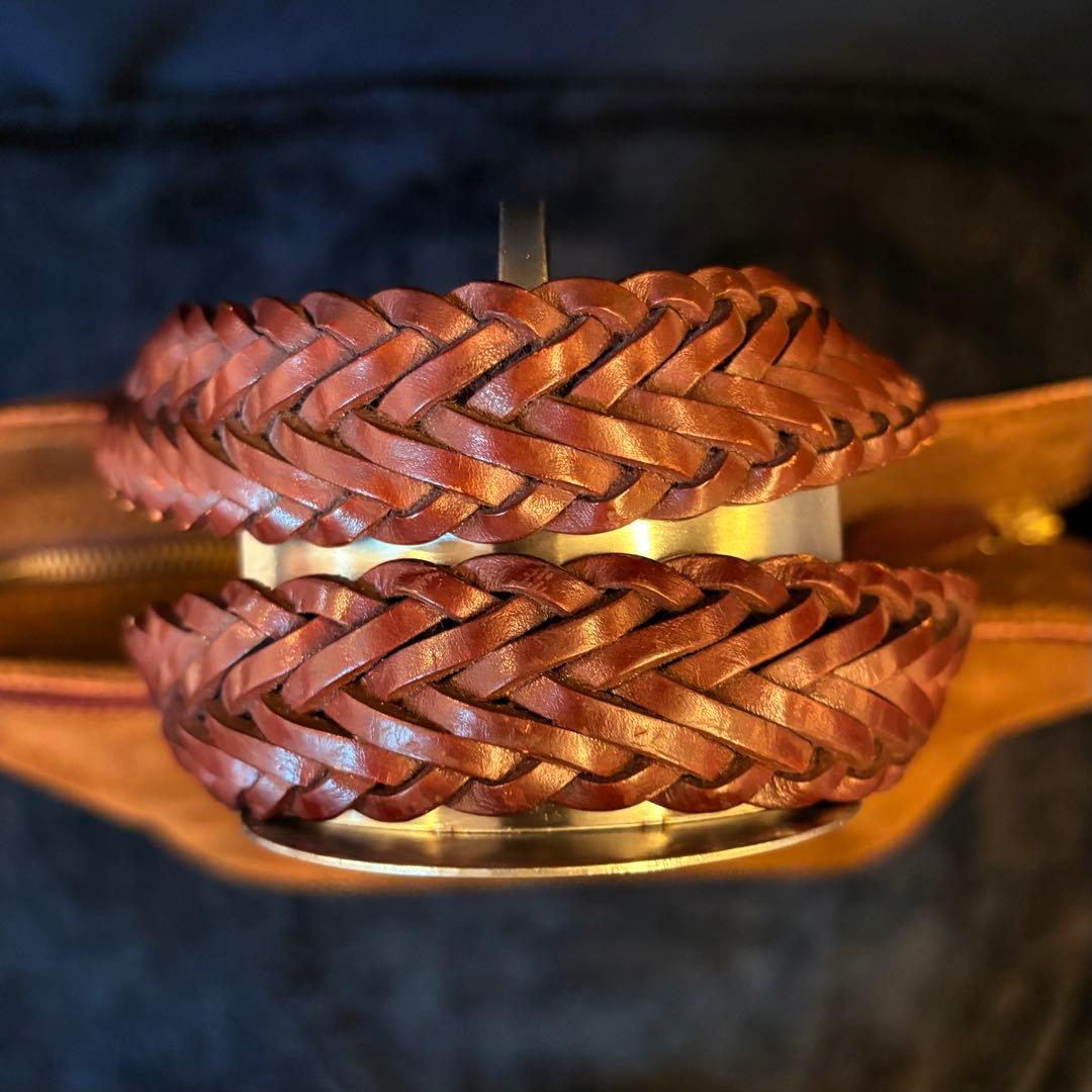 【良品】J&M DAVIDSON スエード ブラウン トートバッグ メッシュ