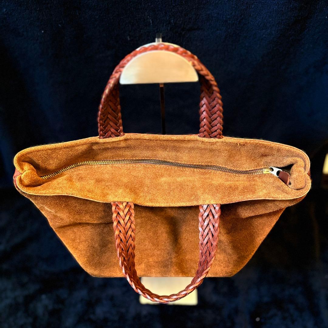 【良品】J&M DAVIDSON スエード ブラウン トートバッグ メッシュ