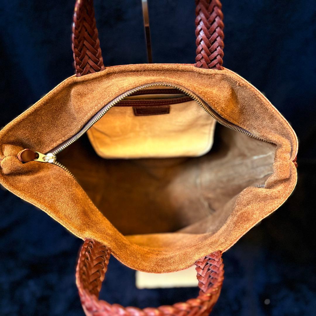 【良品】J&M DAVIDSON スエード ブラウン トートバッグ メッシュ