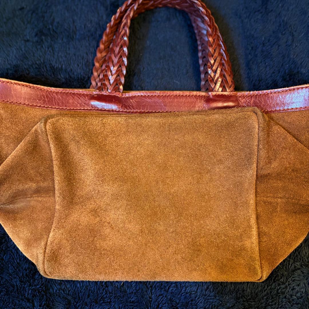 【良品】J&M DAVIDSON スエード ブラウン トートバッグ メッシュ