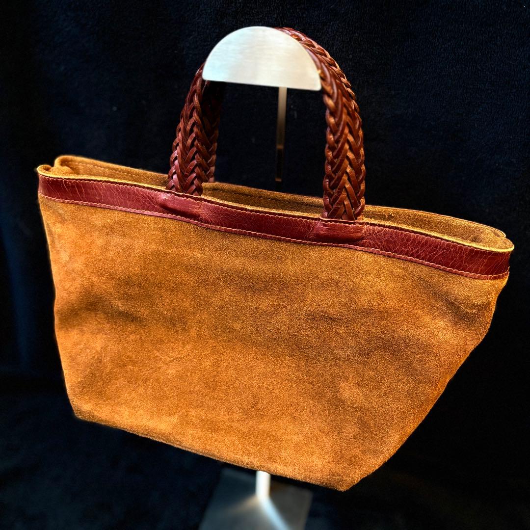 【良品】J&M DAVIDSON スエード ブラウン トートバッグ メッシュ