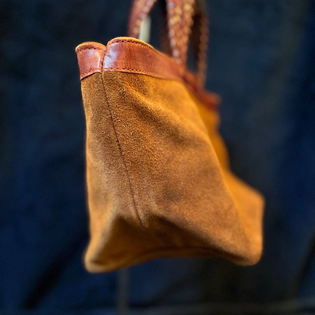 【良品】J&M DAVIDSON スエード ブラウン トートバッグ メッシュ