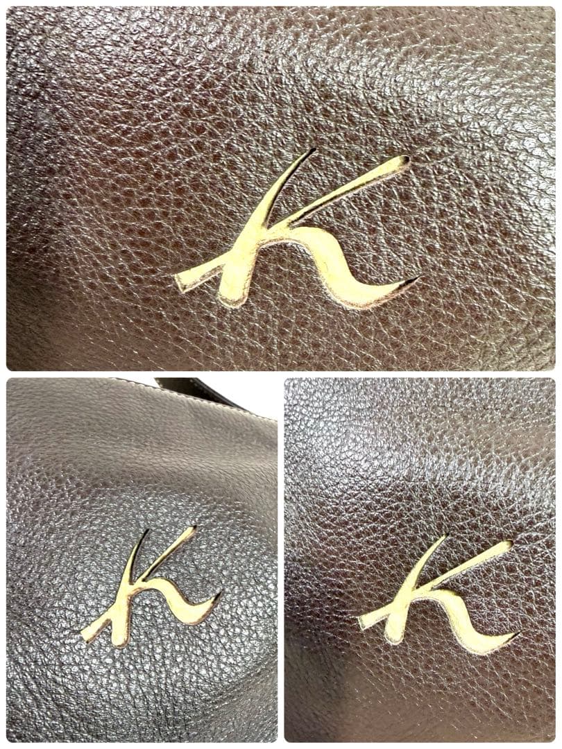 美品　キタムラ　 ショルダーバッグ　ダークブラウン レザー　保存袋　ポーチ