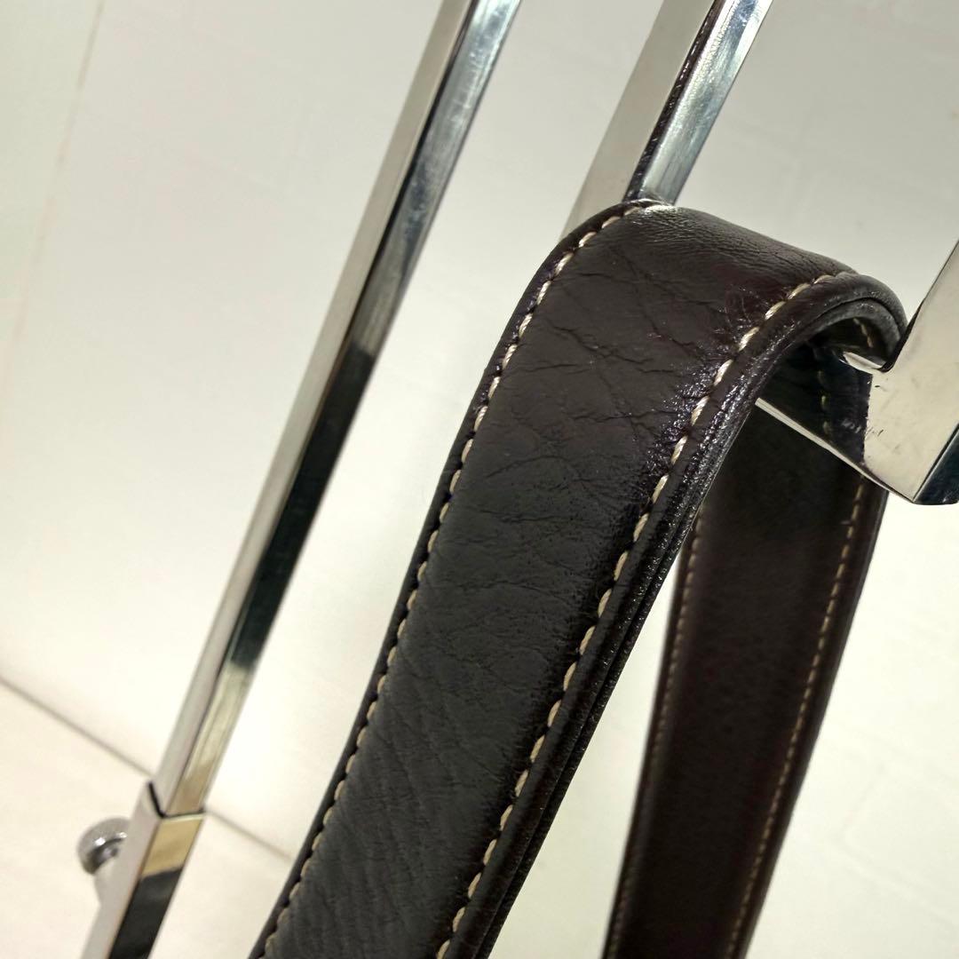 美品　キタムラ　 ショルダーバッグ　ダークブラウン レザー　保存袋　ポーチ