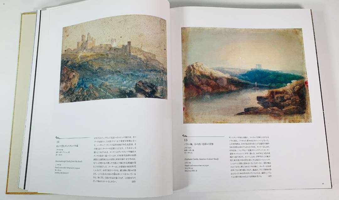 ターナー（1775-1851）の初期から後期に至るまでの作品を収録。
