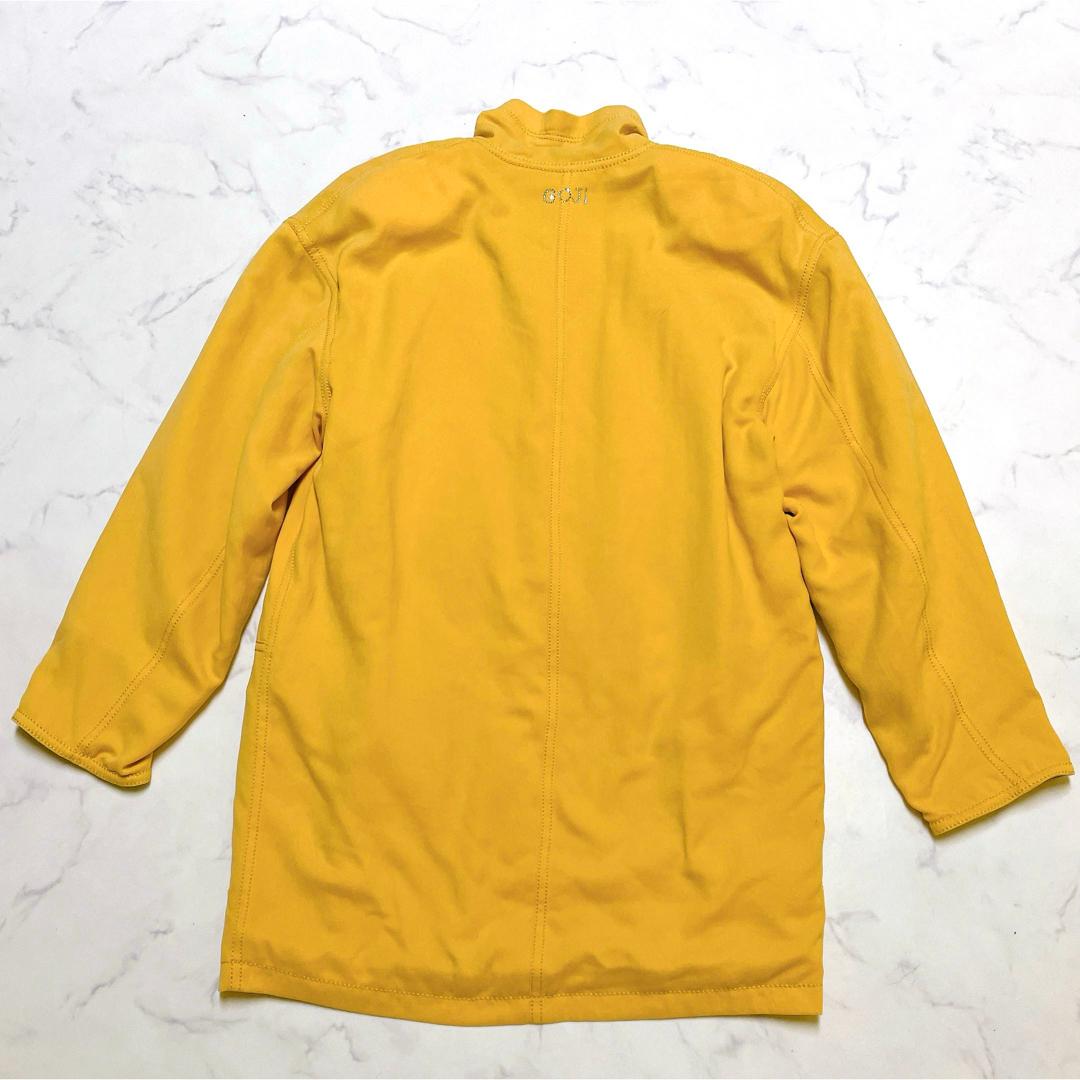 希少 伊太利屋 コート 動物ワッペン レモン色 裏総柄 レオパード XL相当